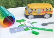 Camion métal School bus 33 Feutres 10 connecteurs Faber Castell