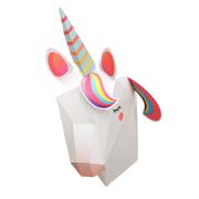 Kit de pliage Prédécoupé Facile Trophée Licorne Blanche et Déco 39x31x14 Agent Paper