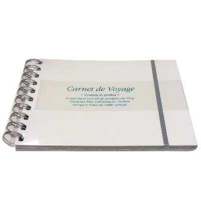 Carnet de Voyage 13x18cm 52 pages Ivoire 200g et Noire 270g Spirale L'Atelier du Papier