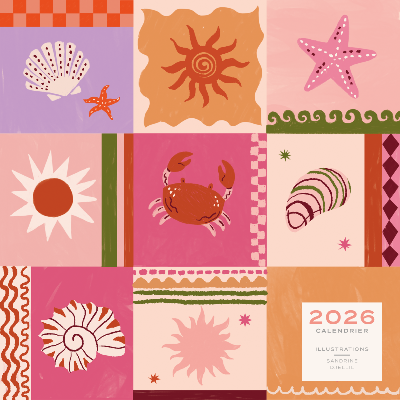 Calendrier mural 2026 Sandrine Djellil 12 illustrations 30X30 cm Blue Art Editions