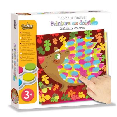 Coffret Peinture au Doigts 6 Tableaux Animaux Colorés 3 ans Crealign