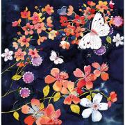 Carte double Branche avec Fleurs et Papillons 16.5x16.5 cm Aerial Editor