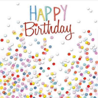 Carte double Anniversaire Happy Birthday Confetti 16.5x16.5 cm Aerial Editor