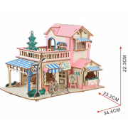 Maquette Café Bar Romantique Coloré 34x23x22cm à construire 161 pièces Bois