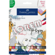 Feutres à Alcool Double-pointe 12 Couleurs Classiques Goldfaber Sketch Dual Marker Faber Castell