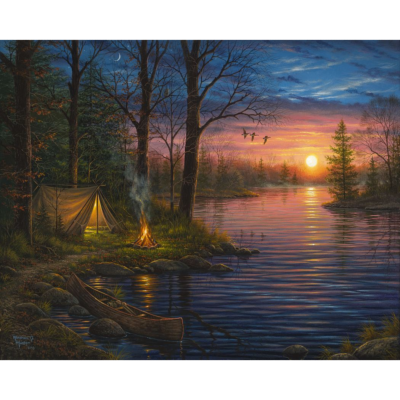 Peinture par numéros Camping au bord du Lac Tableau 40x50 Figure d'Art