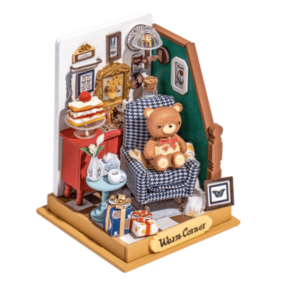 Mini-Kit Maquette Bois Maison miniature Salon Warm Corner 7x7x9 cm DS028 Rolife