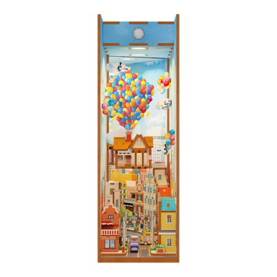 Kit Maquette Book Nook La-Haut Maison Ballons 18x8x24.5 cm HTQ126 Serre-livres Travel with the Wind Miniature 3D