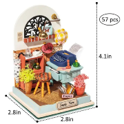 Mini-Kit Maquette Bois Maison miniature Bureau 7x7x9 cm DS017 Rolife
