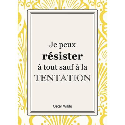 Carte postale Belles Citations Résister à Tout Sauf Tentation 15x21 cm Kiub
