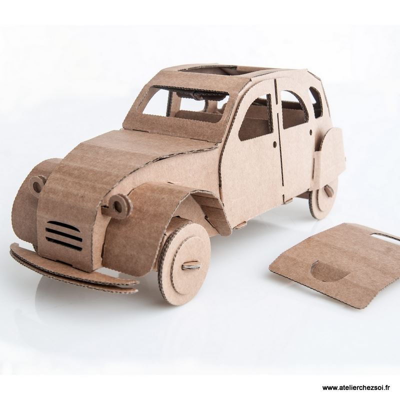 voiture 2cv carton brun  u00e0 construire maquette leolandia