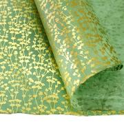 Papier népalais Euphorbes Precieux Or sur Vert Tilleul 50x75 cm Lamali