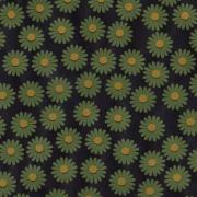 Papier Népalais Lokta Marguerite Noir Motif Fleur Verte Feuille 50x75 cm
