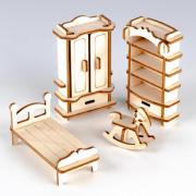Set de Meubles Chambre Enfant Lit Armoires à construire Bois Munda Mundi