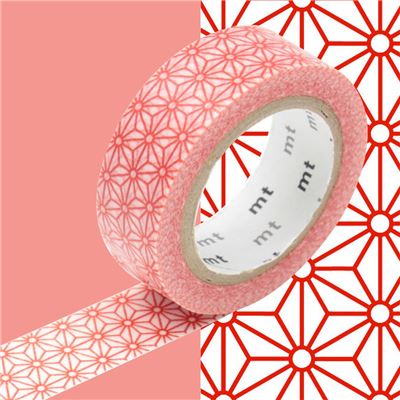 Masking Tape motif Asanoha Rouge Rouleau 15mm x 10m