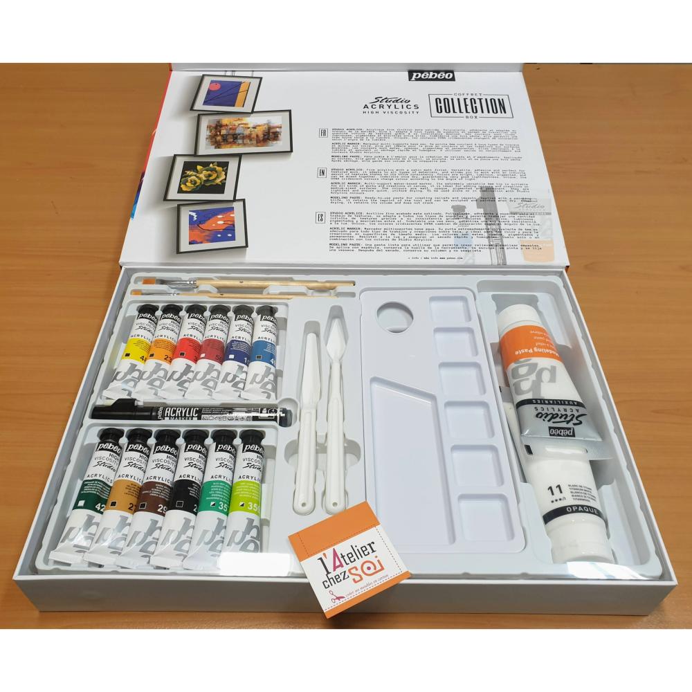 Coffret peinture acrylique - Pébéo Studio Acrylic 20 ml- 30 tubes