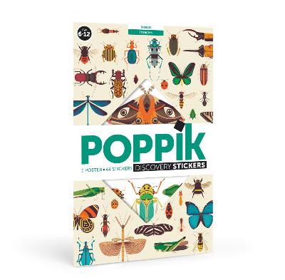 Poster Géant Découverte Les Insectes 44 Stickers 6 à 12 ans Poppik