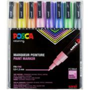 Set 8 Marqueurs Peinture Posca PC3M Couleurs pastel Pointe conique fine 0.9 à 1.3 mm