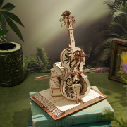 Kit Boîte à musique Violoncelle à fabriquer 23 cm Puzzle 3D Bois mécanique Magic Cello AMK63 199 pièces Rokr