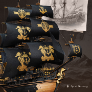 Kit Maquette 3D Bateau Voiles Noires 39x18x47 cm MCB02 603 pièces The Seahorse Barque Puzzle Rokr