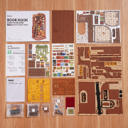 Kit Maquette Book Nook à fabriquer Coin Bibliothèque Silent Corner Study 12x12x25 cm TGE02 Angle de livres 3D miniature Rolife