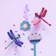 Libellule bleue en carton Saphire 17 cm Décoration 3D Studioroof