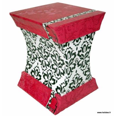 Le tabouret en carton Hipse - Dcoration papier coll Fushia Noir