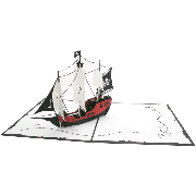 Carte pop-up Bâteau Pirate Noir Wonkard