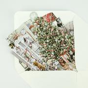 Carte Noël 3D Sapin de Noël dans le Salon 16x16 Décor en relief avec enveloppe