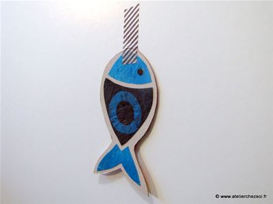 Tuto Poisson d'avril Papier Carton - Poisson noir et bleu