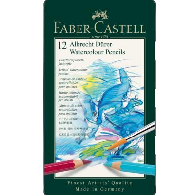 Crayons de couleur Aquarellables Albrecht Dürer Boîte métal 12 couleurs Faber Castell