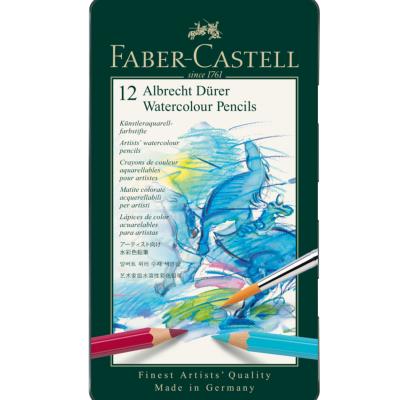 Crayons de couleur Aquarellables Albrecht Dürer Boîte métal 12 couleurs Faber Castell