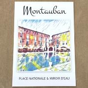 Carte postale Montauban Place Nationale et Miroir d'eau 10.5x14.8cm Collection 2 Hélidée