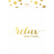 Affiche Relax Take it easy 24 x 30 cm Blanc et Or