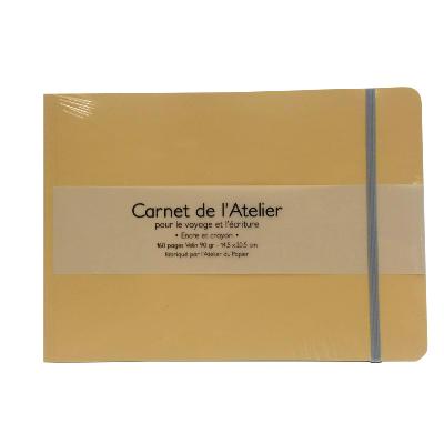 Carnet Souple Elastiqué Vanille 14x20cm 160 pages vélin 90g  L'Atelier du Papier