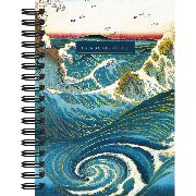 Agenda perpétuel Vague Hiroshige Spirale 230p 17.5x21.5 cm Semainier Ed Desastre