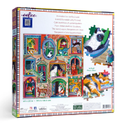 Puzzle 1000 pièces Chats Fenêtres Cats in windows 58.5x58.5cm Eeboo