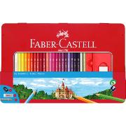 Boite Métal 48 Crayons Couleurs 4 Accessoires Faber Castell
