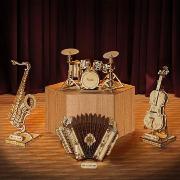 Maquette Bois Musique Accordéon 17 cm Puzzle 3D de 152 pièces TG410 Rolife