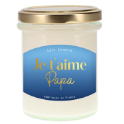 Bougie Parfumée Je t'aime Papa Senteur Cuir Intense Pot 150g 30h Kiub