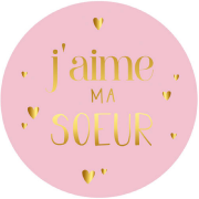 Magnet rond 56mm Petits Messages J'aime ma Soeur Le Magnet Francais