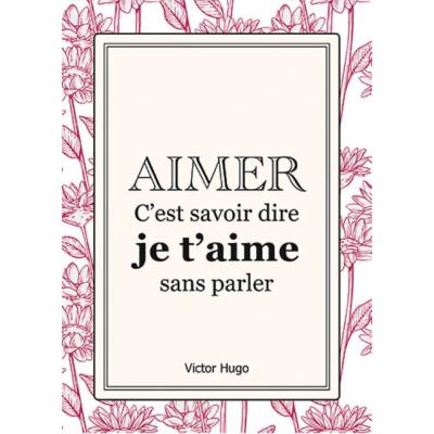 Carte postale Belles Citations Aimer Je t'aime sans Parler 15x21 cm Kiub