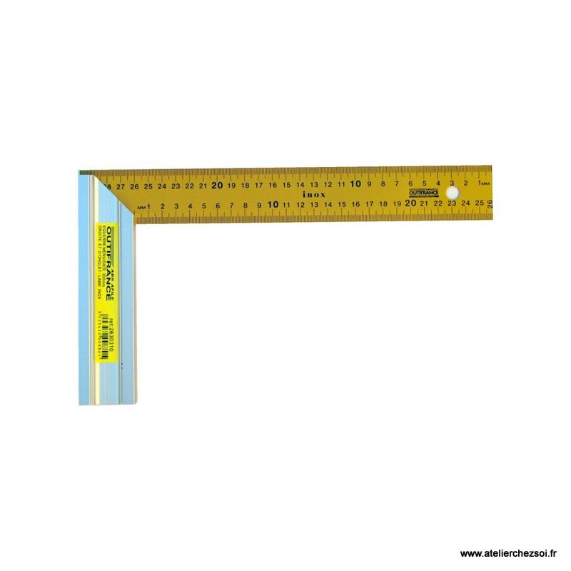 Equerre de Menuisier à Talon Aluminium Lame Inox - OUTILLAGE