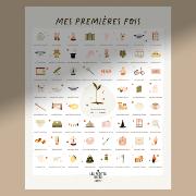 Affiche "Mes Premières Fois" 40x50cm et Tampon Dateur Léa Le Pivert Les Petites Dates