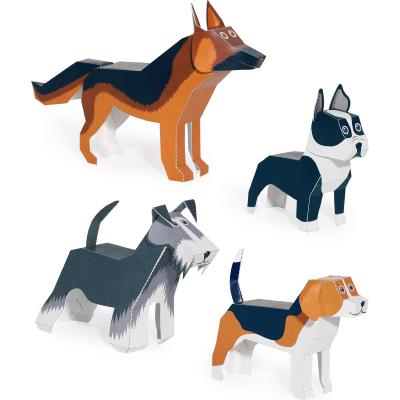 Paper Toys 4 Chiens à fabriquer 10 à 20 cm Jouets en papier Pukaca