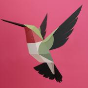 Kit de pliage Prédécoupé Colibri à queue large 23 cm Oiseau en Papier 3D Plego