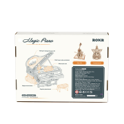 Kit Boîte à musique Piano à fabriquer 17 cm Puzzle 3D Bois mécanique Magic Piano AMK81 223 pièces Rokr