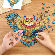 Puzzle en Bois 200 pièces Chouette Bleue 28x29cm TA004 Puzzle Paradise Rowood