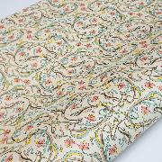 Papier italien imprimé Florentin 725 Ruban beige Feuille 50x70 cm