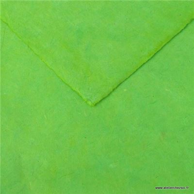 Papier népalais uni couleur Vert Anis 50x75 cm